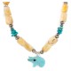 .925 Sterling Silver Certified Authentic Navajo Natural Turquoise Agate Native American Necklace 750245