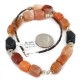 .925 Sterling Silver Certified Authentic Navajo Natural Carnelian Black Onyx Native American Necklace 750247