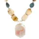 .925 Sterling Silver Certified Authentic Navajo Natural Turquoise Agate Jasper Native American Necklace 750246-1