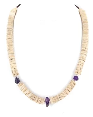 .925 Sterling Silver Certified Authentic Navajo Natural Amethyst Graduated Melon Shell Native American Necklace 750244 .925 Sterling Silver Certified Authentic Navajo Natural Amethyst Graduated Melon Shell Native American Necklace 750244
