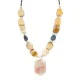 .925 Sterling Silver Certified Authentic Navajo Natural Turquoise Agate Jasper Native American Necklace 750246-1