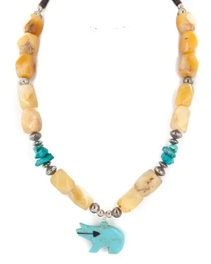 .925 Sterling Silver Certified Authentic Navajo Natural Turquoise Agate Native American Necklace 750245 .925 Sterling Silver Certified Authentic Navajo Natural Turquoise Agate Native American Necklace 750245