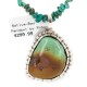 .925 Sterling Silver Certified Authentic Navajo Turquoise Native American Necklace 18293-750124-11