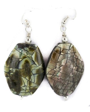.925 Sterling Silver Hooks Certified Authentic Navajo Natural Abalone Native American Dangle Earrings 18294-19 .925 Sterling Silver Hooks Certified Authentic Navajo Natural Abalone Native American Dangle Earrings 18294-19
