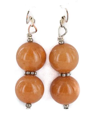 .925 Sterling Silver Hooks Certified Authentic Navajo Natural Agate Native American Dangle Earrings 18294-17