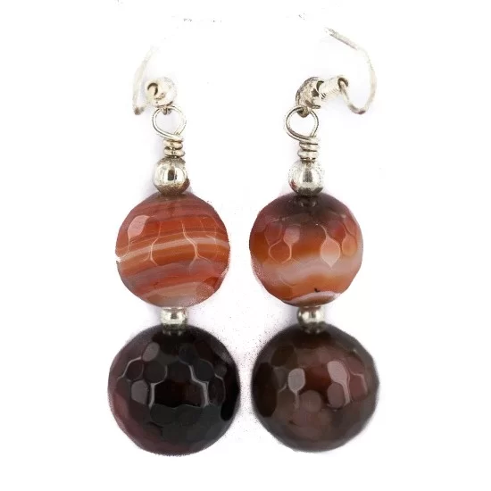 .925 Sterling Silver Hooks Certified Authentic Navajo Natural Carnelian Native American Dangle Earrings 18294-3
