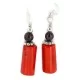 .925 Sterling Silver Hooks Certified Authentic Navajo Natural Tigers Eye Coral Native American Dangle Earrings 18294-7 .925 Sterling Silver Hooks Certified Authentic Navajo Natural Tigers Eye Coral Native American Dangle Earrings 18294-7
