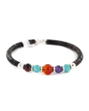 Navajo Certified Authentic Natural Carnelian Tigers Eye Heishi Native American Adjustable Wrap Bracelet 13181-1 Navajo Certified Authentic Natural Carnelian Tigers Eye Heishi Native American Adjustable Wrap Bracelet 13181-1