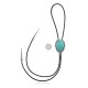 Sun .925 Sterling Silver Certified Authentic Handmade Navajo Native American Natural Turquoise Bolo Tie 34272