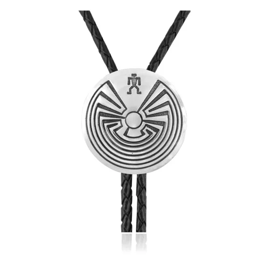 Man in the Maze .925 Sterling Silver Certified Authentic Handmade Navajo Native American Bolo Tie 34290 Man in the Maze .925 Sterling Silver Certified Authentic Handmade Navajo Native American Bolo Tie 34290