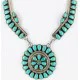Handmade Certified Authentic Navajo .925 Sterling Silver Natural Turquoise Set Native American Necklace Earrings 15789-14644