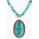 .925 Sterling Silver Handmade Certified Authentic Navajo Natural Turquoise Native American Necklace 15055-15409 .925 Sterling Silver Handmade Certified Authentic Navajo Natural Turquoise Native American Necklace 15055-15409
