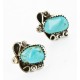 Certified Authentic Handmade Navajo .925 Sterling Silver Hooks Stud Native American Earrings Natural Turquoise 24376-2-2