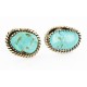 Certified Authentic Handmade Navajo .925 Sterling Silver Stud Native American Earrings Natural Turquoise 24376-1