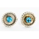 Certified Authentic Handmade Navajo .925 Sterling Silver Stud Native American Earrings Natural Turquoise 24376-2