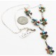 Petit Point Handmade Zuni .925 Sterling Silver Multicolor Stones and Turquoise Native American Necklace 15903 Petit Point Handmade Zuni .925 Sterling Silver Multicolor Stones and Turquoise Native American Necklace 15903