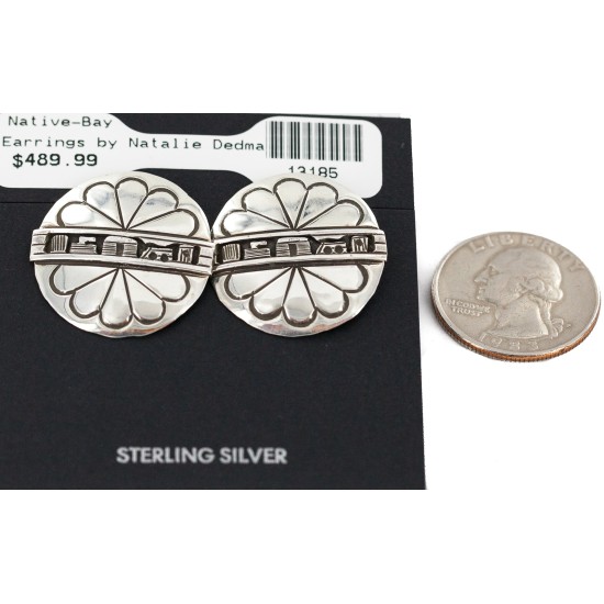 .925 Sterling Silver Certified Authentic Hopi Story Teller Native American Stud Earrings 13185 All Products NB160602233056 13185 (by LomaSiiva)