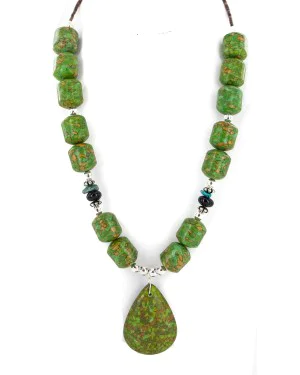 .925 Sterling Silver Certified Authentic Navajo Natural Turquoise Black Onyx Gaspeite Native American Necklace 24518-1 .925 Sterling Silver Certified Authentic Navajo Natural Turquoise Black Onyx Gaspeite Native American Necklace 24518-1
