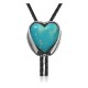 Heart .925 Sterling Silver Certified Authentic Handmade Navajo Native American Natural Turquoise Bolo Tie 34313 All Products NB180620190725 34313 (by LomaSiiva)