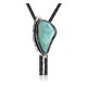 Swirl .925 Sterling Silver Certified Authentic Handmade Navajo Native American Natural Turquoise Bolo Tie 34319 All Products NB180620190730 34319 (by LomaSiiva)
