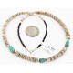 Certified Authentic Navajo .925 Sterling Silver Graduated Heishi and Spiny Oyster Turquoise Native American Necklace 16059