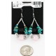 Certified Authentic Navajo .925 Sterling Silver Hooks Natural Turquoise Pink Quartz Native American Earrings 18098-3
