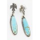 Certified Authentic Eagle Handmade Navajo .925 Sterling Silver Dangle Native American Earrings Natural Turquoise 27173