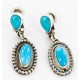 Certified Authentic Handmade Navajo .925 Sterling Silver Dangle Native American Earrings Natural Turquoise 27167-2