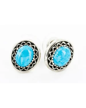 Certified Authentic Handmade Navajo .925 Sterling Silver Stud Native American Earrings Natural Turquoise 27169-2 Certified Authentic Handmade Navajo .925 Sterling Silver Stud Native American Earrings Natural Turquoise 27169-2