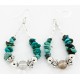 Certified Authentic Navajo .925 Sterling Silver Hooks Natural Turquoise and Quartz Native American Earrings 18098-2