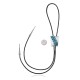 Handmade Certified Authentic Navajo .925 Sterling Silver Native American Natural Turquoise Bolo Tie 34347