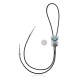 Leaf .925 Sterling Silver Certified Authentic Handmade Navajo Native American Natural Turquoise Bolo Tie 34355