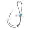 Leaf Swirl .925 Sterling Silver Certified Authentic Handmade Navajo Native American Natural Turquoise Bolo Tie 34366 Leaf Swirl .925 Sterling Silver Certified Authentic Handmade Navajo Native American Natural Turquoise Bolo Tie 34366