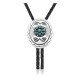 Sun .925 Sterling Silver Certified Authentic Handmade Navajo Native American Natural Turquoise Bolo Tie 34367
