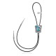 Flower Leaf .925 Sterling Silver Certified Authentic Handmade Navajo Native American Natural Turquoise Bolo Tie 34369