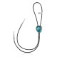 Feather .925 Sterling Silver Certified Authentic Handmade Navajo Native American Natural Turquoise Bolo Tie 34374
