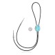 Wave .925 Sterling Silver Certified Authentic Handmade Navajo Native American Natural Turquoise Bolo Tie 34375