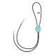Wave .925 Sterling Silver Certified Authentic Handmade Navajo Native American Natural Turquoise Bolo Tie 34375