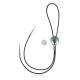 Leaf .925 Sterling Silver Certified Authentic Handmade Navajo Native American Natural Turquoise Bolo Tie 34378