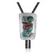Wave .925 Sterling Silver Certified Authentic Handmade Navajo Native American Natural Turquoise Coral Bolo Tie 34299
