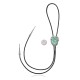 Leaf .925 Sterling Silver Certified Authentic Handmade Navajo Native American Natural Turquoise Bolo Tie 34381