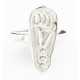 .925 Sterling Silver Handmade Bear paw Certified Authentic Navajo Native American Ring  26104-1