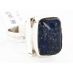 .925 Sterling Silver Handmade Certified Authentic Navajo Natural Lapis Native American Ring  26103-3