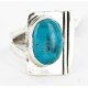 .925 Sterling Silver Handmade Certified Authentic Navajo Natural Turquoise Native American Ring 26103-1