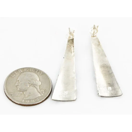 .925 Sterling Silver Handmade Certified Authentic Navajo Stud Native American Earrings 27177-2 .925 Sterling Silver Handmade Certified Authentic Navajo Stud Native American Earrings 27177-2