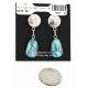 Certified Authentic Handmade Navajo .925 Sterling Silver Dangle Native American Earrings Natural Turquoise 18087-1