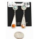 Certified Authentic Handmade Navajo .925 Sterling Silver Dangle Native American Earrings Natural Turquoise Spiny Oyster 17338