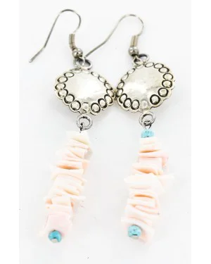 Certified Authentic Handmade Navajo .925 Sterling Silver Dangle Native American Earrings Natural Turquoise Spiny Oyster 18032-2 Certified Authentic Handmade Navajo .925 Sterling Silver Dangle Native American Earrings Natural Turquoise Spiny Oyster 18032-2