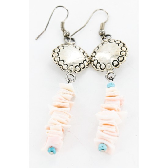 Certified Authentic Handmade Navajo .925 Sterling Silver Dangle Native American Earrings Natural Turquoise Spiny Oyster 18032-2 Certified Authentic Handmade Navajo .925 Sterling Silver Dangle Native American Earrings Natural Turquoise Spiny Oyster 18032-2