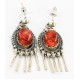 Certified Authentic Handmade Navajo .925 Sterling Silver Natural Spiny Oyster Native American Dangle Earrings 27163-3